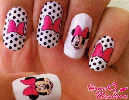 Manikűr Mickey Mouse tervez körmök fotó (Mouse) Manikűr Mickey Mouse tervez körmök fotó