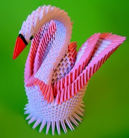 Moduláris origami - összeállítási diagramon kettős Swan