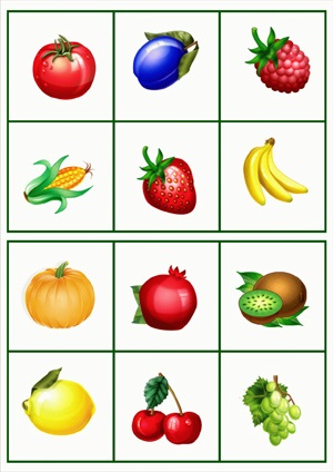 Овочі та фрукти на картинках для дітей