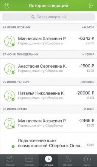 Legutóbbi műveletek Sberbank térkép