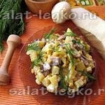 Csirke saláta gombával, recept fotó ízletes