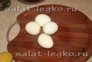 Saláta makrélacsuka, tojás és burgonya recept