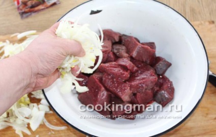 Skewers jávorszarvas - főzés a férfiak
