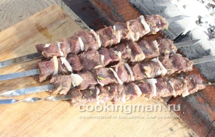 Skewers jávorszarvas - főzés a férfiak