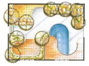 Hat alapvető geometriai tervek, területrendezési tereprendezés, szibériai háztartásban (az országot saját) Hat alapvető geometriai elrendezés tervek részét kertészet, lakás szibériai