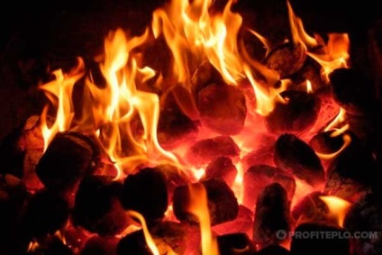A hőmérséklet a tűztérbe tűzifa