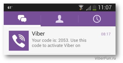 A VIBER-ben jön egy aktiváló kódot