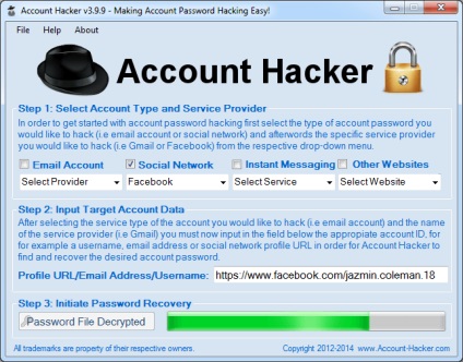 Hack Facebook jelszavakat, fiók hacker v3