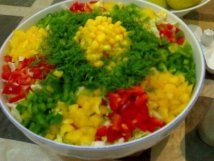 Bright saláta recept „közlekedési lámpa” legjobb saláták és előételek
