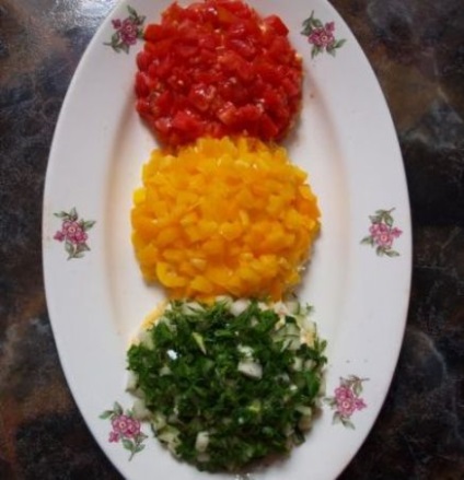 Bright saláta recept „közlekedési lámpa” legjobb saláták és előételek