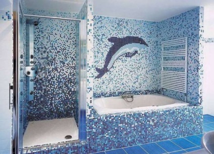 A design a belső falak a fürdőszobában