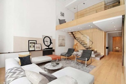 Duplex apartman érmén egy fotó a belső (elsősorban) Duplex apartman belsőépítészeti fotó