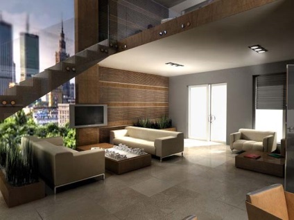 Duplex apartman érmén egy fotó a belső (fotó) Duplex apartman belsőépítészeti fotó