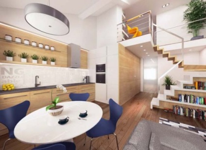 Duplex lakások belsőépítészeti jellemzők egy fotó (Design) Duplex apartman belsőépítészeti fotó