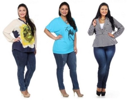 Farmerek elhízott nők (64 fotó) bármilyen színű, széles csípő, a divat