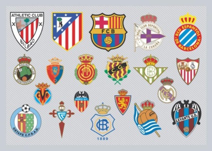 Emblémák futballklubok és történelmi jelentőségű