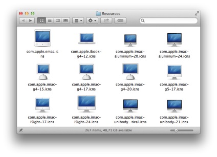 Amennyiben OS X, ahol az összes rendszer ikonok