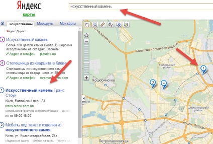 Hogyan juthat a google térképet és Yandex az első helyen