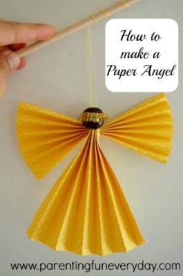 Hogyan készítsünk egy angyal papírból kezeddel 3 lépésre varázsló osztály kép és egy sablont angyalok