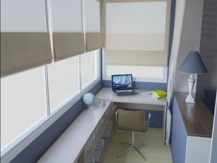 Hogyan készítsünk egy tanulmányt az erkélyen Fotók szekrény tervezési ötletek a loggia
