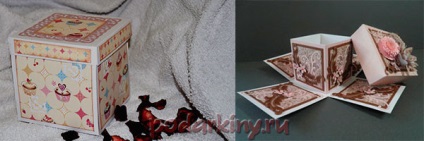 Doboz meglepetés - lépésről lépésre mester osztály scrapbooking (doboz) Doboz meglepetés - lépésről lépésre mester osztály scrapbooking