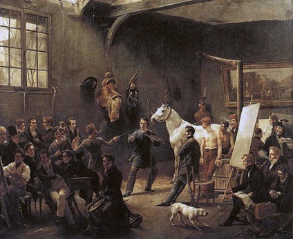 Művész műhely (atelier scriptoriumban) művész műhely