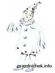 Új Pierrot jelmez - az új év üdvözlet, ajándékok, Újévi jelmezek gyerekeknek