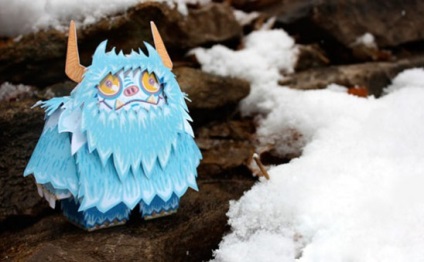 Volumetrikus játékok papírból saját kezűleg - hó szörnyek