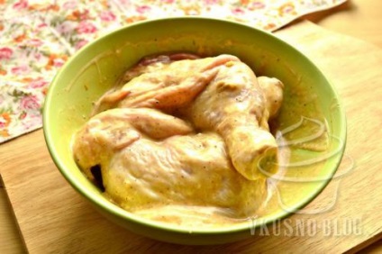 Fűszeres csirkecomb a hüvely - a recept egy fotó