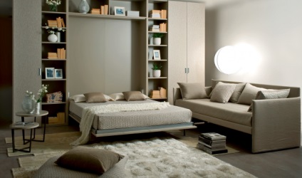 Összecsukható ágy, beépített szekrény lehetőségek radikális átalakítását kis lakás