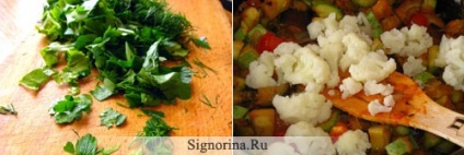Növényi pörkölt karfiol, fotó-recept