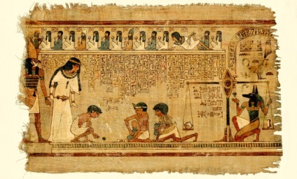 Papyri Egyiptomból - értéke a rajzok és hieroglifák