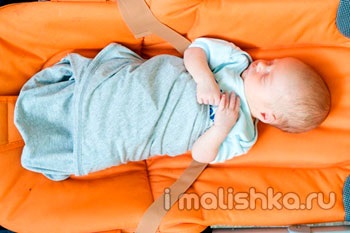 Pólya a baba (pelenkázó) pólyázva a baba