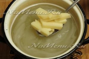 Lean burgonya leves recept