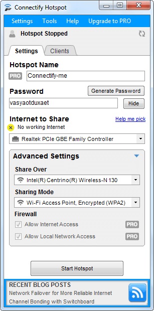 connectify program - terjesztésére wifi laptop
