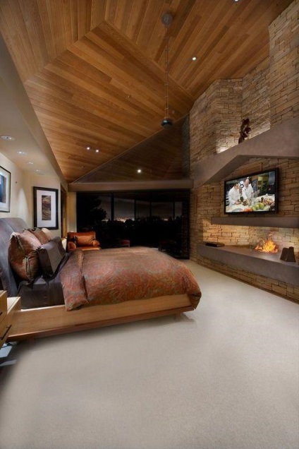 A legtöbb kényelmes hálószoba kandallóval - Fotó Interior Design