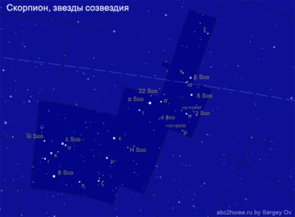 Сузір'я скорпіон, scorpius, десятий сузір'я зодіакальною групи