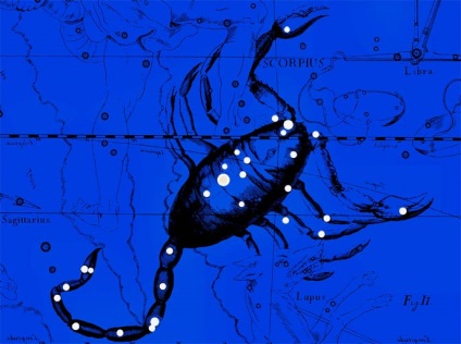 Сузір'я скорпіон, scorpius, десятий сузір'я зодіакальною групи