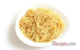 Spagetti tenger gyümölcsei és a paradicsom - egy lépésről lépésre recept fotók