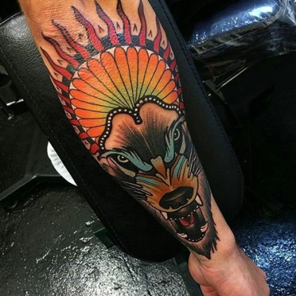 Wolf Tattoo - érték fotókkal, megtudja, hogy mit jelent a farkas tetoválás