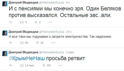 Twitter Dmitry Medvedev tört - blogok