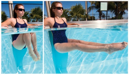 Gyakorolják a medencében, vízi aerobic és a fogyás technikák aqua