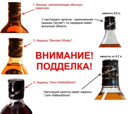 Whisky Dzhonni Uoker (johnnie walker) -, hogyan lehet megkülönböztetni a hamis, ár, típus