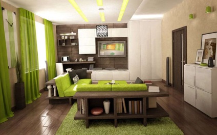 Zöld kanapé a belső 45 fotó ötletek, kombinációk és példák