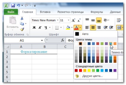 Formázása sejtek Excel 2010