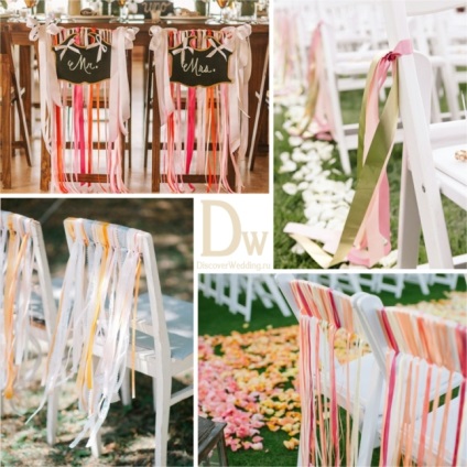 Dekoráció ötletek a székek egy esküvőn