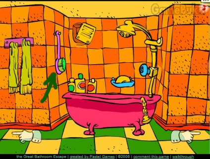 A játék „menekülés a fürdőszobában,” a folyosón