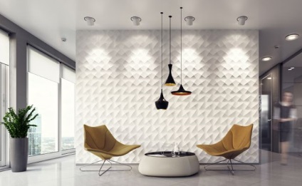 A falakat díszítő az irodában - lehetőség és anyagok leírását