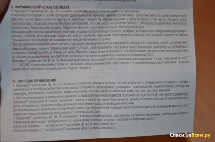 Vélemények a gyógyszer deworming - prazitsid - szuszpenziót 20 api-san a prazitsid macskák