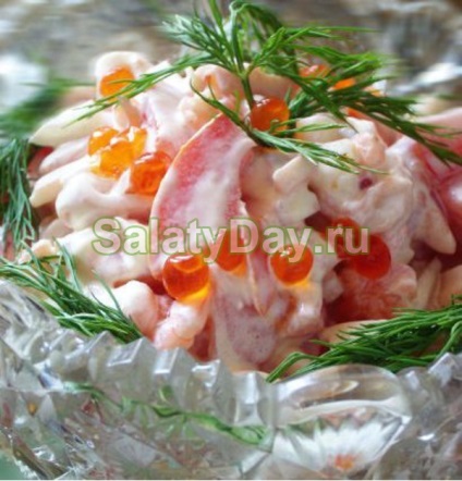 Saláta garnélarák és tintahal - egy gyengéd és kifinomult ízlés recept fotókkal és videó
